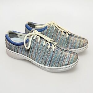 Dansko Brandi Shoes Navy Multicolor Canvas Sneaker Lace Up Size 9.5 - 10‎ EU 40